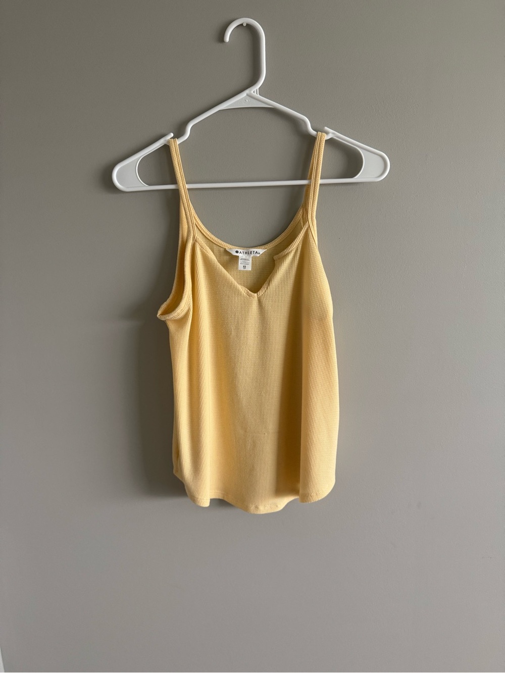Athleta Yellow Ribbed V-Neck Cami Tank